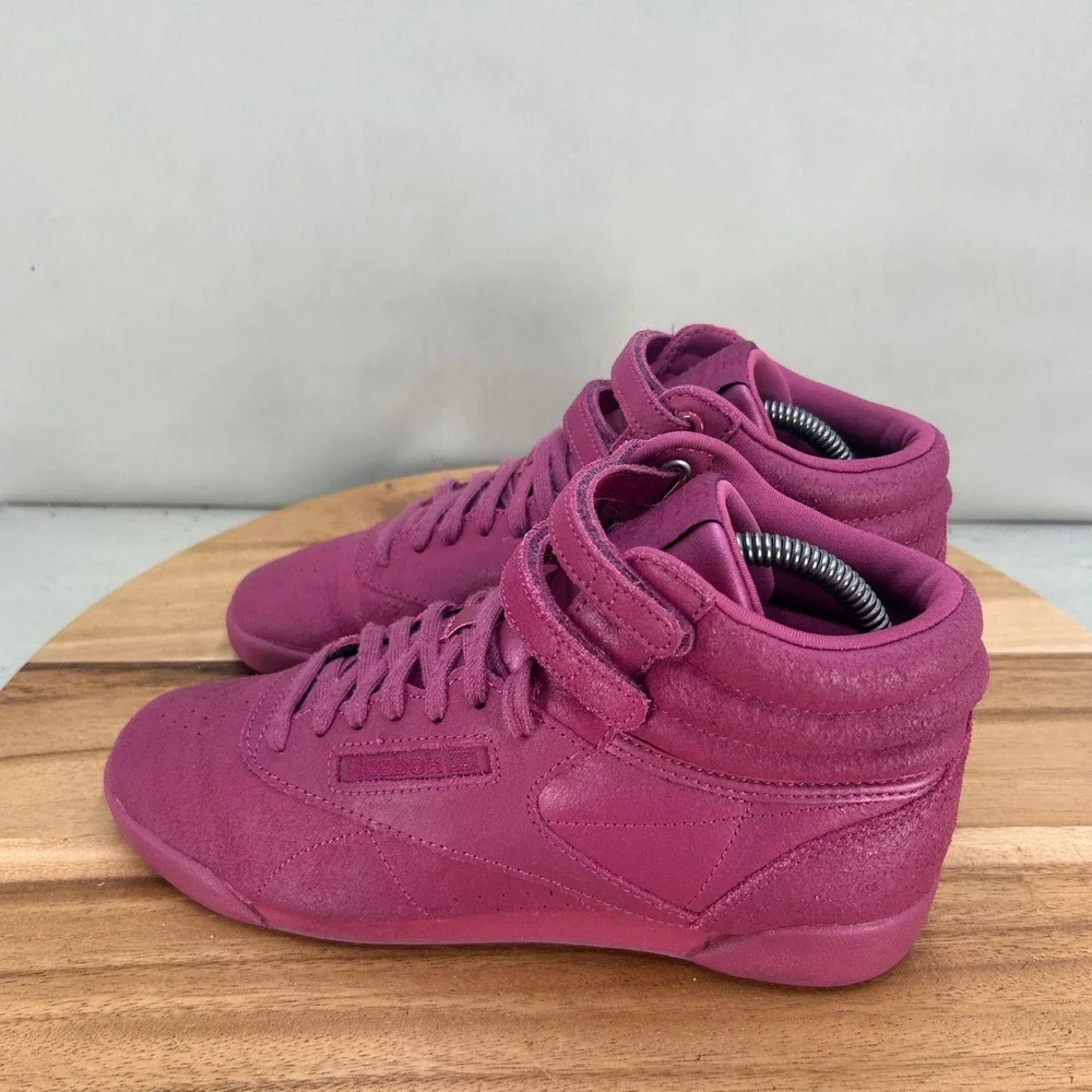 Reebok Freestyle Hi Face Stockholm Pink High Top Sneakers Shoes Girls Size 6